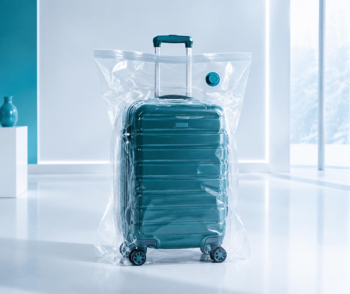 Vakuumierter Reisekoffer für die chemiefreie Kältebehandlung
